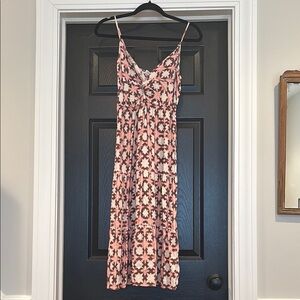 Stylish Pink and Brown Patterned Dress